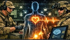 Military personnel working with technology