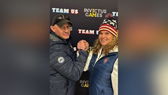 Retired U.S. Army Master Sgt. Ivan Morera and retired U.S. Air Force Col. Jacquelyn Marty, co-captains of Team U.S., strike a pose