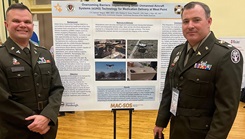 Keller Army Community Hospital’s Maj. Wesley Snow, Chief, Pharmacy Dept., and Lt. Col. Samuel Teague, Chief, Primary Care Dept., presented the research poster titled “Overcoming Barriers: Implementing Small Unmanned Aircraft Systems (sUAS) Technology for Medication Delivery at West Point” during the Medical Autonomous Care-State of the Science Conference at the University of Pittsburgh