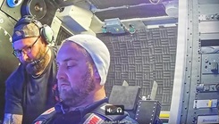 ASA Human Landing System (HLS) training coordinator Sawyer Mitchell is secured into the cockpit of the Disorientation Research Device, also known as the "Kraken"