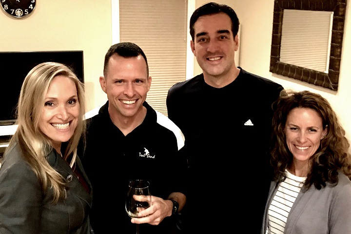 Air Force Col. Dave Ashley (second from left) and Army veteran Chris Connelly, seen here with their wives, are both happy and healthy after Ashley donated a kidney to Connelly. (Courtesy photo)  