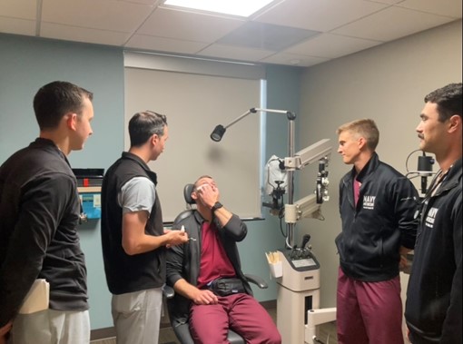 Transitional Year residents practice eye exams during an Ophthalmology simulation training day (01 May 2024)