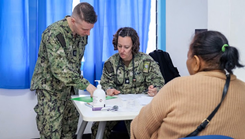 Navy Lt. (Dr.) Louis Pingotti and Cmdr. (Dr.) Samantha Jennings