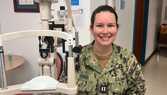 U.S. Navy Lt. Aiden Stubbs, optometry department head at Navy Medicine Readiness and Training Command Rota