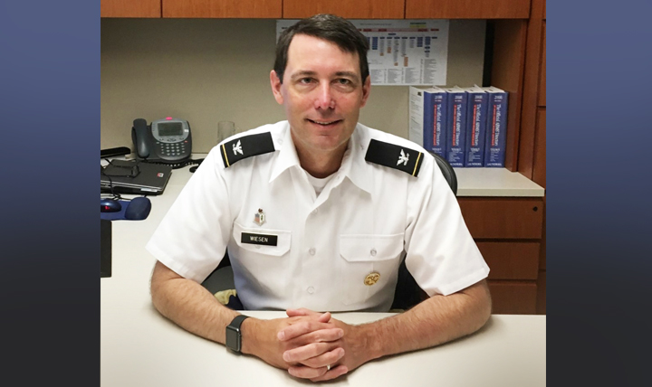 Col. Andrew Wiesen, director of preventive health for the Office of the Deputy Assistant Secretary of Defense for Health Affairs, talks about the role of preventive health and good health habits in improving length and quality of life. (Photo courtesy of Col. Andrew Wiesen)