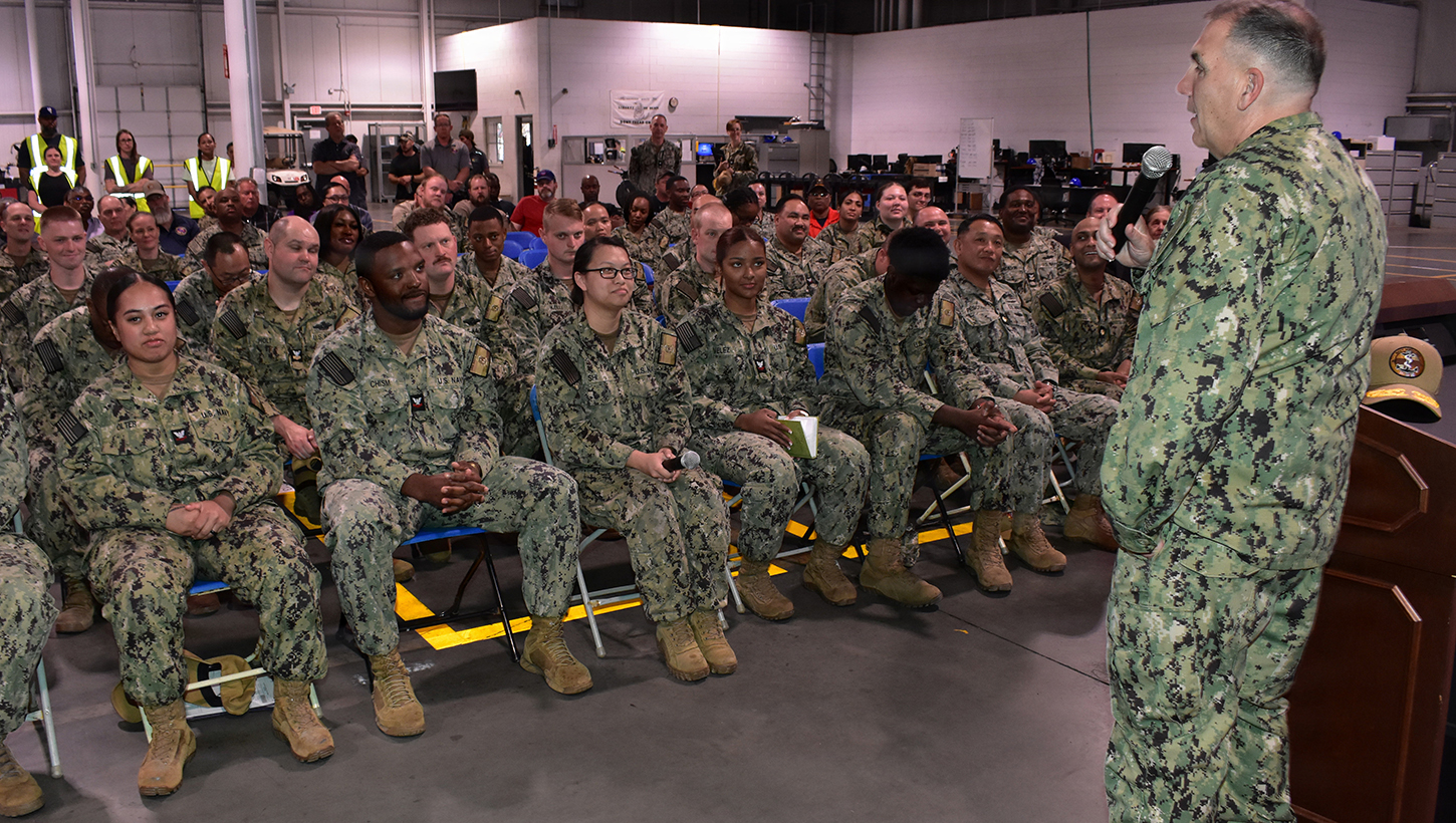 Read Adm. Matthew Case, acting Surgeon General and chief, U.S. Navy Bureau of Medicine and Surgery, held an open discussion town hall meeting with Naval Medical Readiness Logistics Command (NMRLC)