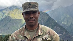 U.S. Army Sgt. Clinton Dofredo-Wyatt, 1st Mobile Brigade Combat Team, 11th Airborne Division, nutrition care specialist, poses for a photo during Exercise Yudh Abhyas 2026