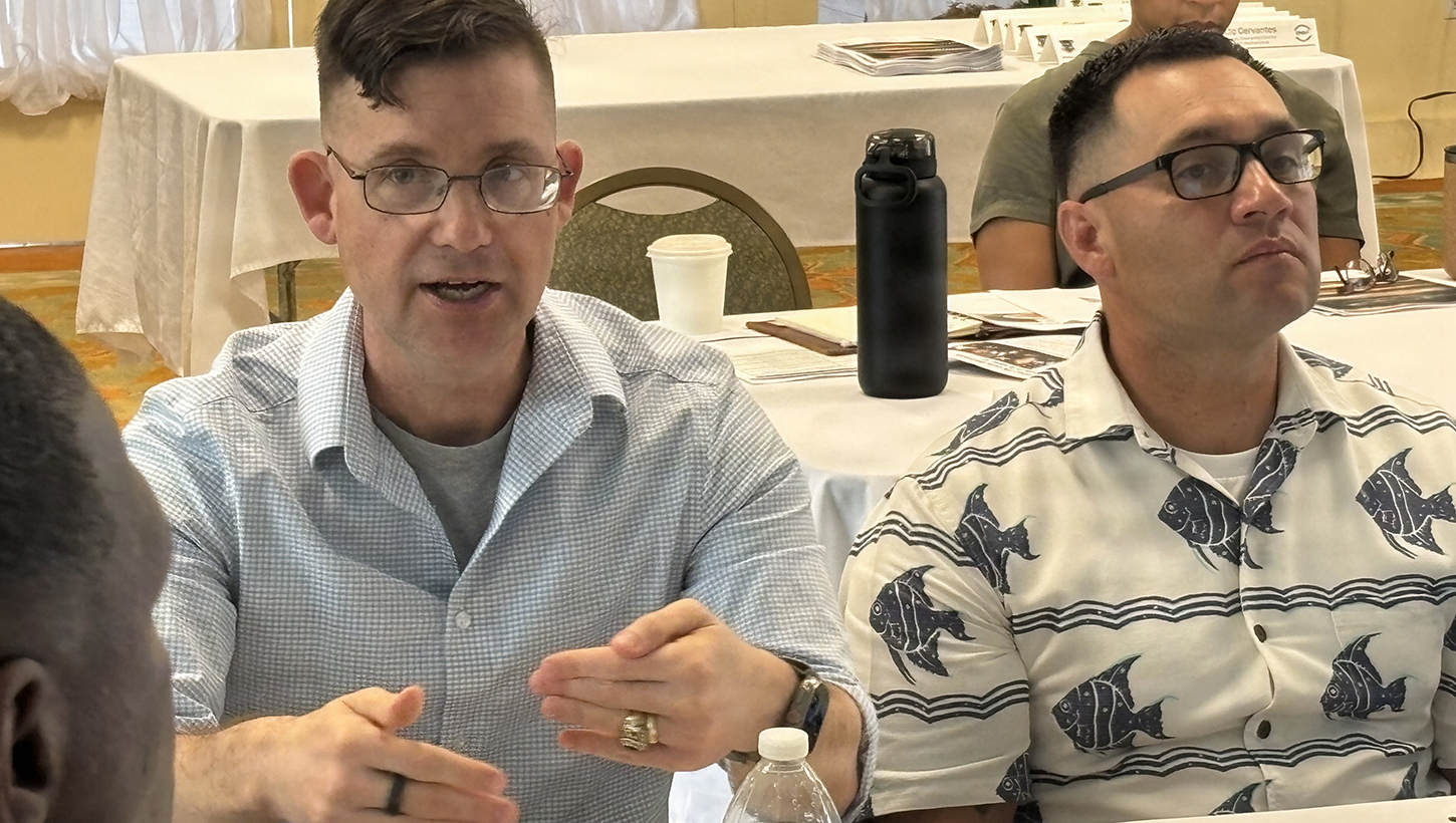 U.S. Army Col. Jimmy Watts speaking during a meeting