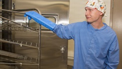 Naval Hospital Bremerton's Sterile Processing Department marked the restoration of vital cart washer ability after a two-year outage of such a critical service with a ribbon cutting ceremon