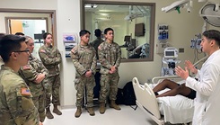 Cadets experienced a patient assessment scenario during their visit at USU and WRNMMC. 