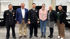  From left to right are Ramirez; Dr. Trevor Albertson, University of California, Merced, Board of Trustee member; Tring; Dr. Julia Alvarez, assistant teaching professor; Dr. Susan DeRiemer, professor of Medical Education; and Dr. Jazmine Kenny, Medical Education Evaluation and Assessment coordinator