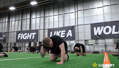 Military personnel working out