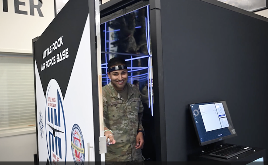 Military personnel coming out of the MindGym