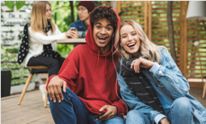 image of two teens laughing